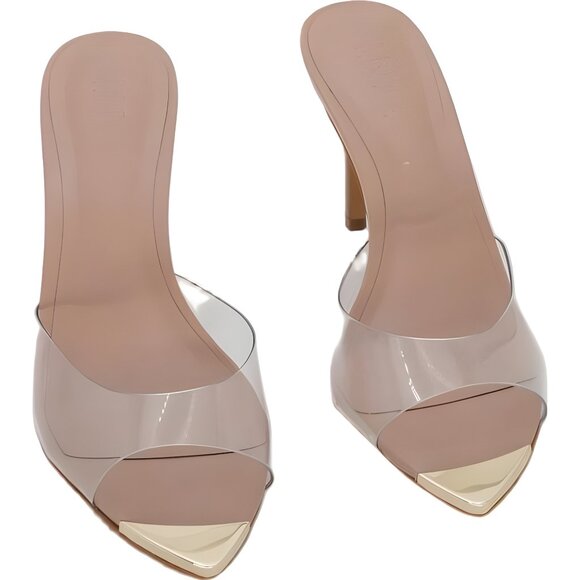 INC International Concepts Amra Clear Vinyl Dress Slide Sandals Women US 5.5M - Picture 1 of 6